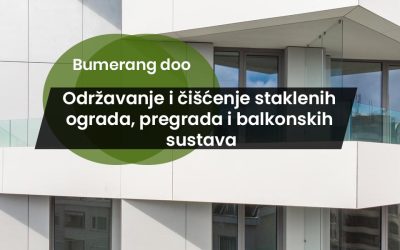 Održavanje i čišćenje staklenih ograda, pregrada i balkonskih sustava
